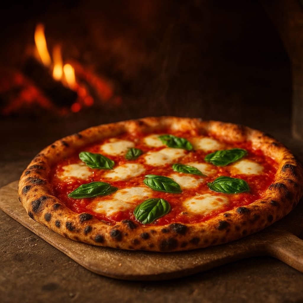 Pizza al horno de leña