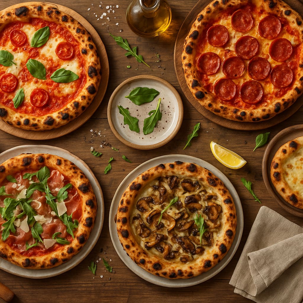 Pizzas al horno de leña